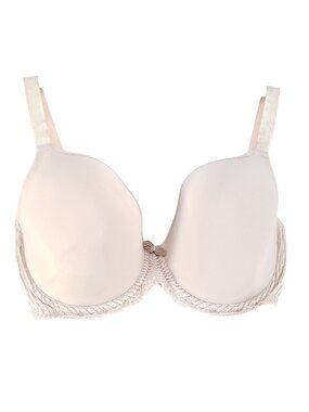 Wacoal Lace Trim Beige Underwire Bra Size 34H Adjustable Straps